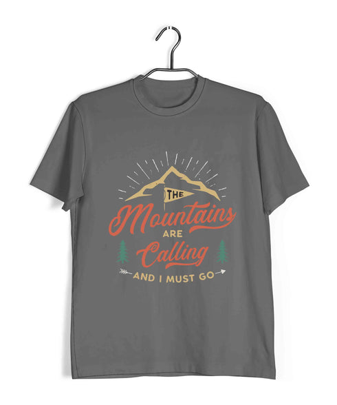 Wanderlust Travel Travel The Mountains are Calling Custom Printed Graphic Design T-Shirt for Women